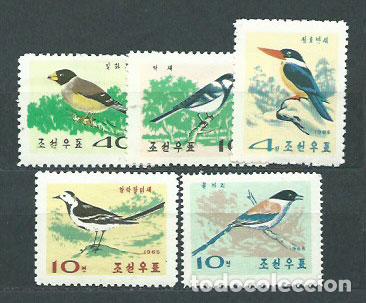 Stamps: Corea del Norte - Correo 1965 Yvert 619/23 ** Mnh Fauna aves