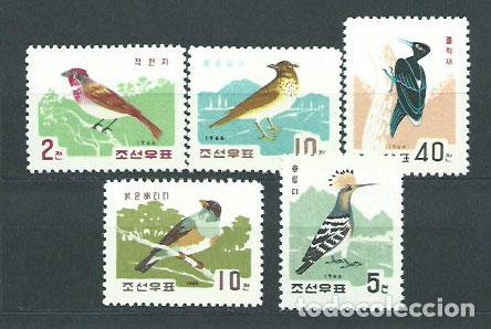 Stamps: Corea del Norte - Correo 1966 Yvert 722/6 ** Mnh Fauna aves