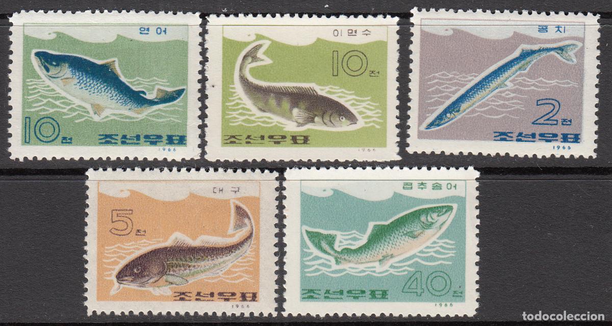 Stamps: Corea del Norte Correo 1966 Yvert 670/74 ** Mnh Fauna - Peces