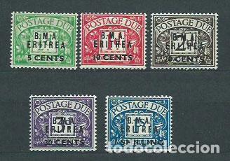 Stamps: Eritrea - Tasas Yvert 1/5 ** Mnh