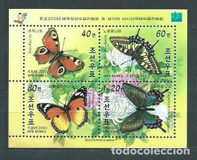 Stamps: Corea del Norte - Correo 2000 Yvert 2939/42 ** Mnh Fauna mariposas