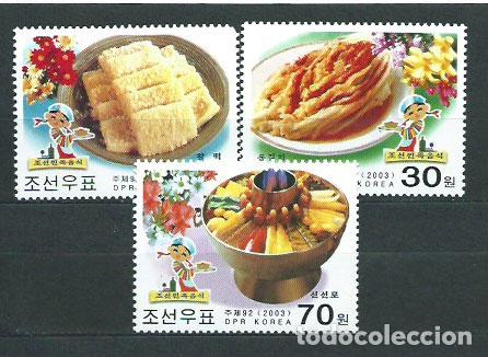 Stamps: Corea del Norte - Correo 2003 Yvert 3244/6 ** Mnh Gastronom&iacute;a