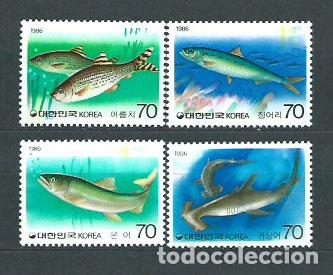 Stamps: Corea del Sur - Correo 1986 Yvert 1314/7 ** Mnh Fauna peces