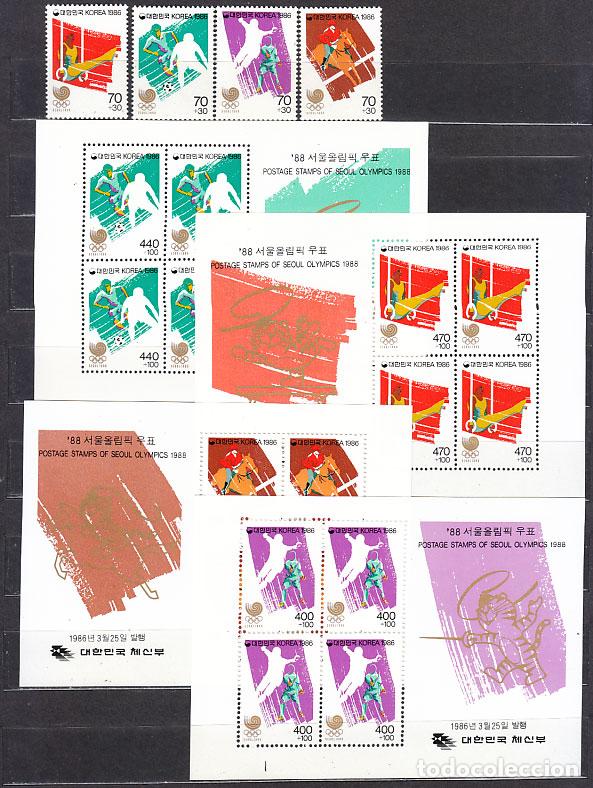 Stamps: Corea del Sur - Correo 1986 Yvert 1297/300+H.381/4 ** Mnh Olimpiadas de Seul