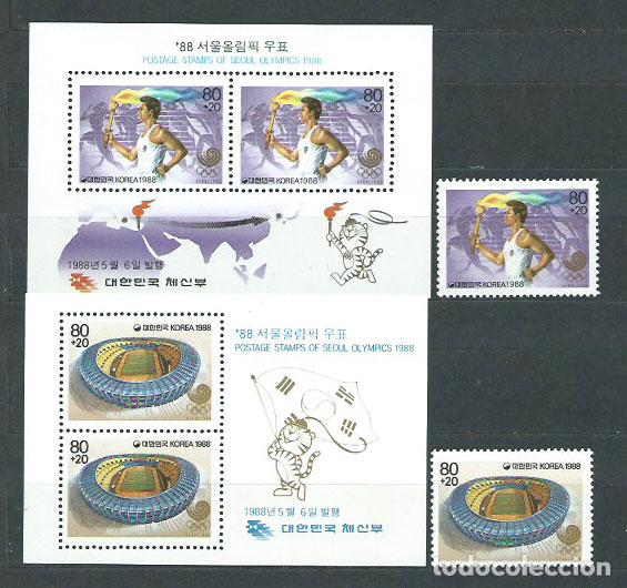 Stamps: Corea del Sur - Correo 1988 Yvert 1406/7+Hb 415/6 ** Mnh Olimpiadas de Seul