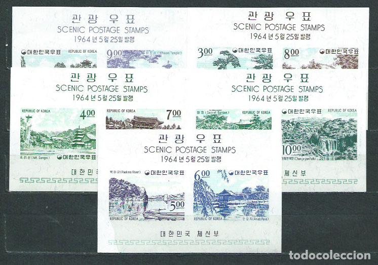 Selos: Corea del Sur - Hojas 1964 Yvert 66/70 * Mh