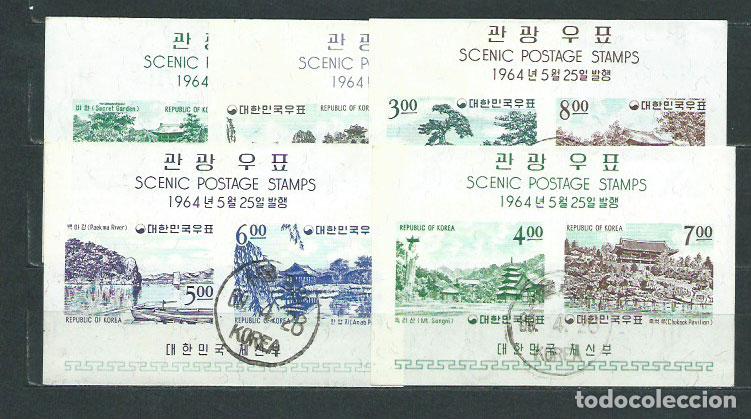 Selos: Corea del Sur - Hojas 1964 Yvert 66/70 usado