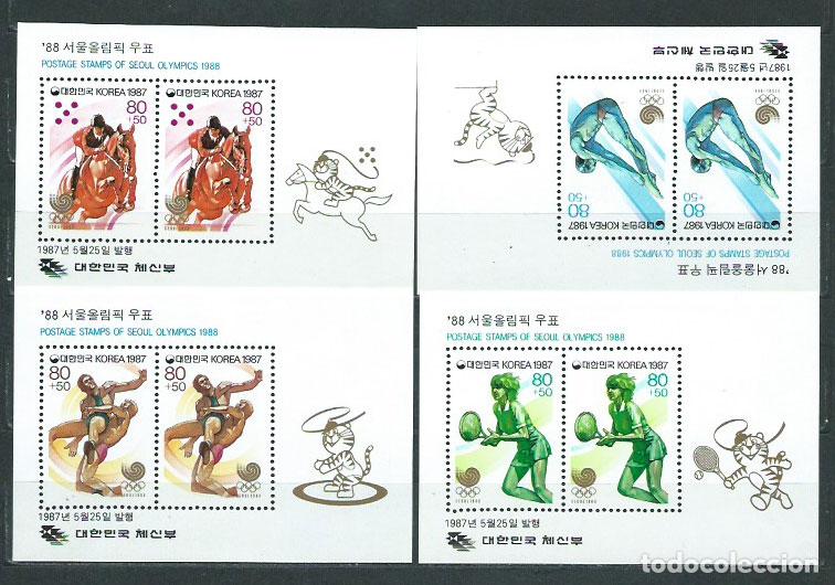 Selos: Corea del Sur - Hojas 1987 Yvert 399/402 ** Mnh Olimpiadas de Seul