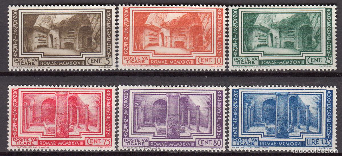 Selos: Vaticano Correo 1938 Yvert 80/85 * Mh Arqueologia