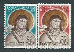 Sellos: Vaticano - Correo 1953 Yvert 187/8 ** Mnh Santa Clara de Assis