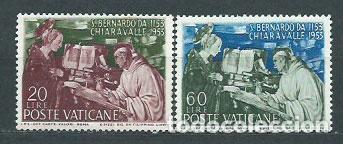 Sellos: Vaticano - Correo 1953 Yvert 189/90 ** Mnh San Bernardo