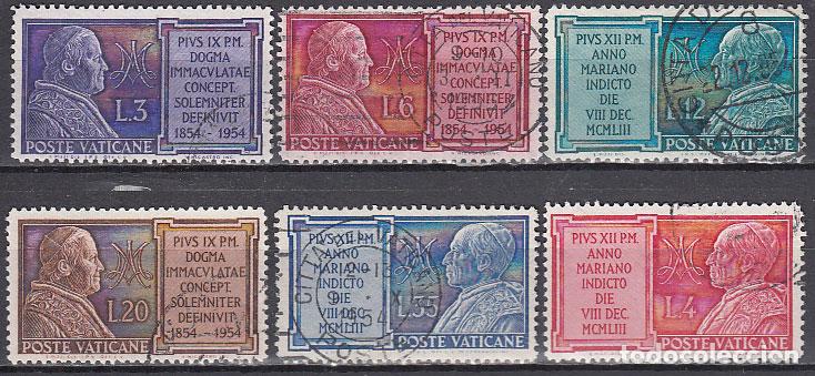 Sellos: Vaticano - Correo 1954 Yvert 194/9 usado A&ntilde;o Mariano