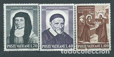 Sellos: Vaticano - Correo 1960 Yvert 313/5 ** Mnh San Vicente de Paul