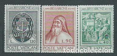 Briefmarken: Vaticano - Correo 1972 Yvert 549/51 ** Mnh Cardenal Bessarione