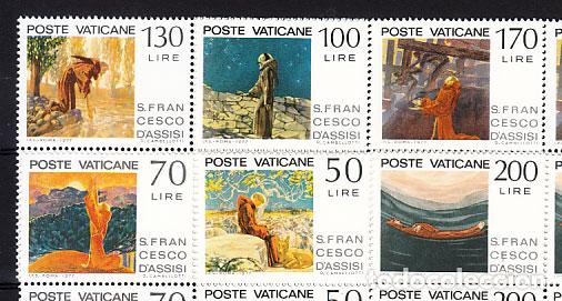 Briefmarken: Vaticano - Correo 1977 Yvert 628/33 ** Mnh Francisco de Asis