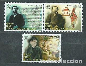 Stamps: Vaticano - Correo 2001 Yvert 1227/9 ** Mnh Verdi m&uacute;sica