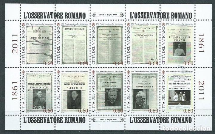 Stamps: Vaticano - Correo 2011 Yvert 1560/9 ** Mnh Peri&oacute;dico &quot;Observatorio Romano&