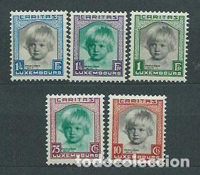 Stamps: Luxemburgo - Correo 1931 Yvert 234/8 ** Mnh peque&ntilde;as manchas del Tiempo Person