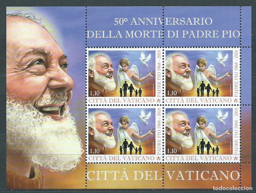 Stamps: Vaticano Correo 2018 Yvert 1795 ** Mnh 50 An&ordm; Muerte Padre Pio M/Hojita