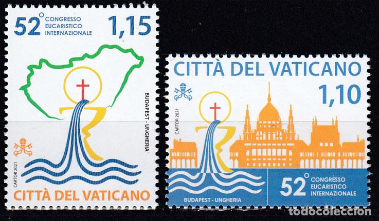Stamps: Vaticano Correo 2021 Yvert 1886/7 Usado Congreso Eucar&iacute;stico