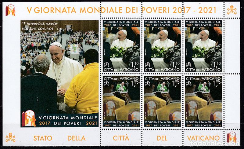 Stamps: Vaticano Correo 2021 Yvert 1893/4 Mini pliego ** Mnh D&iacute;a mundial de los pobres
