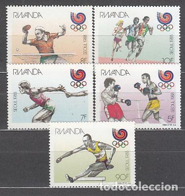 Briefmarken: Ruanda - Correo Yvert 1263/7 (*) Mng Olimpiadas de Seul