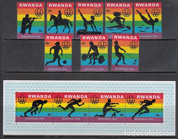 Briefmarken: Ruanda - Correo Yvert 737/44+H.69 ** Mnh Olimpiadas de Montreal