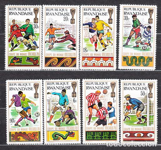 Briefmarken: Ruanda - Correo Yvert 354/61 (*) Mng Deportes f&uacute;tbol