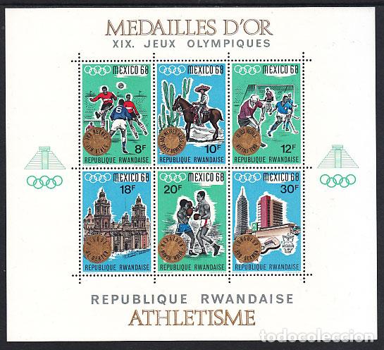 Briefmarken: Ruanda - Hojas Yvert 11 ** Mnh Olimpiadas de M&eacute;jico