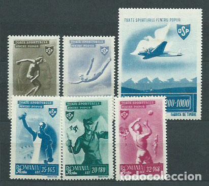 Briefmarken: Rumania - Correo 1945 Yvert 843/8 * Mh Deportes