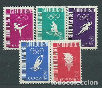 Briefmarken: Rumania - Correo 1956 Yvert 1473/7 ** Mnh Juegos Olimpicos de Melbourne