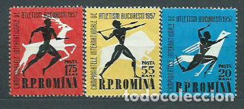 Briefmarken: Rumania - Correo 1957 Yvert 1536/8 ** Mnh Deportes. Atletismo