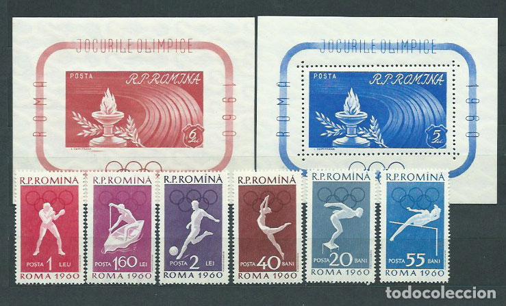 Briefmarken: Rumania - Correo 1960 Yvert 1720/5+H,47/8 ** Mnh Juegos Olimpicos de Roma