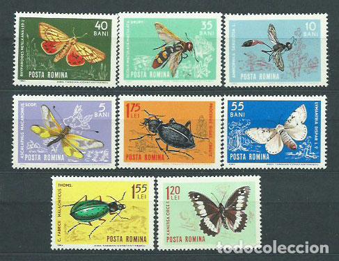 Briefmarken: Rumania - Correo 1964 Yvert 1968/75 ** Mnh Fauna. Insectos