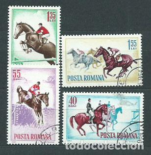 Briefmarken: Rumania - Correo 1964 Yvert 2009/12 usado Deportes. Hipica