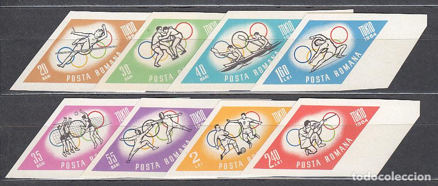Briefmarken: Rumania - Correo 1964 Yvert 2032/9 sin dentar * Mh Juegos Olimpicos de Tokyo