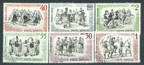 Stamps: Rumania - Correo 1966 Yvert 2199/204 usado Danzas