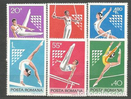 Briefmarken: Rumania - Correo 1977 Yvert 3065/70 ** Mnh Deportes Gimnasia