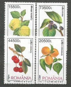 Sellos: Rumania - Correo 2002 Yvert 4778/81 ** Mnh Flora