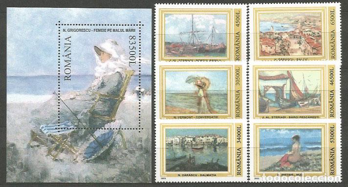 Sellos: Rumania - Correo 2003 Yvert 4784/9+H,266 ** Mnh Pinturas