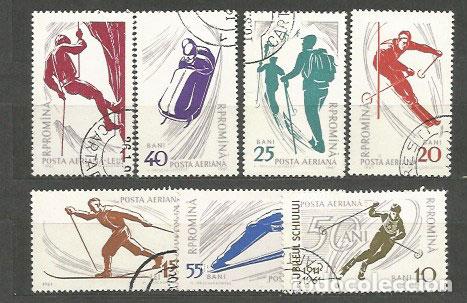 Sellos: Rumania - Aereo Yvert 127/33 usado Deportes