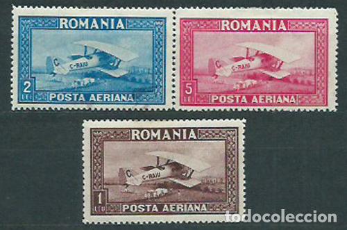 Sellos: Rumania - Aereo Yvert 1/3 A * (*) Mh/Mng Avi&oacute;n