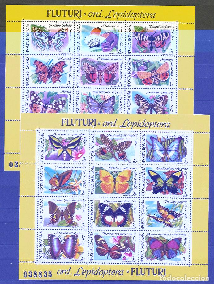 Briefmarken: Rumania - Hojas Yvert 213/4 ** Mnh Fauna. Mariposas