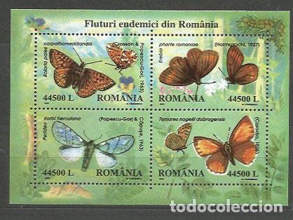 Briefmarken: Rumania - Hojas Yvert 262 ** Mnh Fauna. Mariposas
