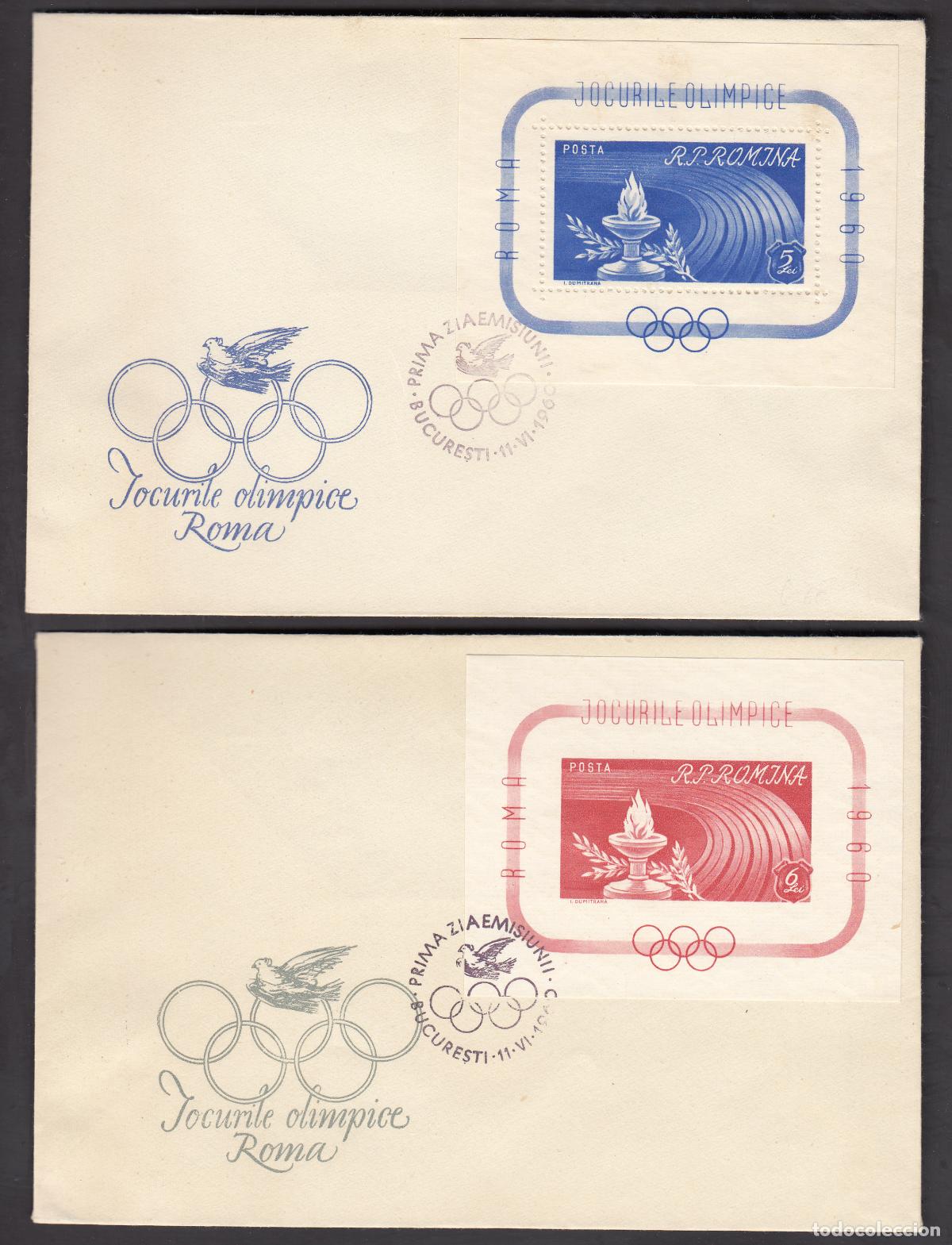 Briefmarken: Rumania Sobres Primer Dia FDC Yvert Hb 47/48 Juegos Ol&iacute;mpicos 1960