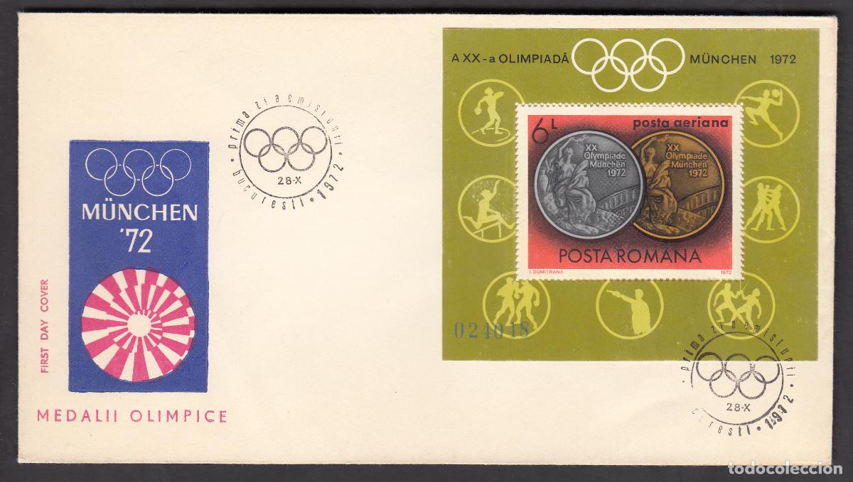 Briefmarken: Rumania Sobres Primer Dia FDC Yvert Hb 101 - Munich Deportes 1972