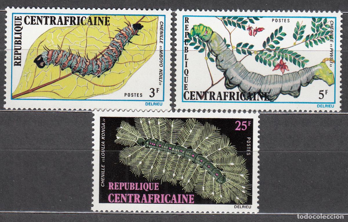 Briefmarken: Centroafrica Correo Yvert 198/200 ** Mnh Fauna - Gusanos de Seda