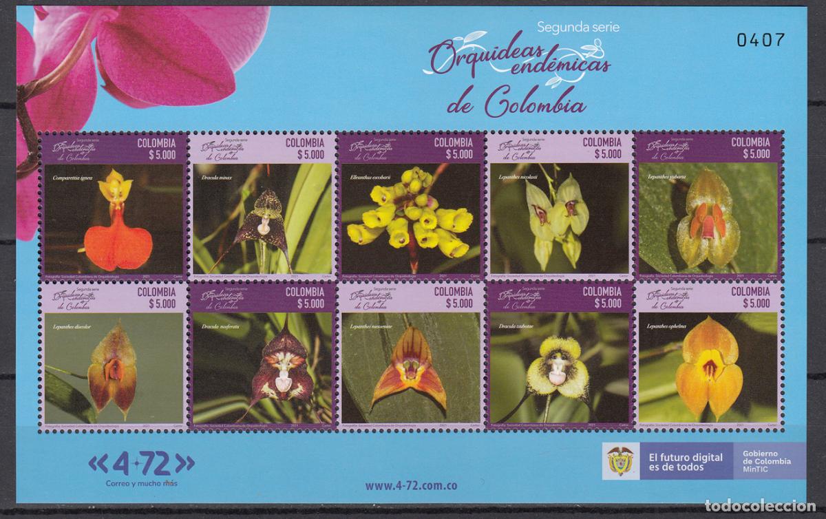 Briefmarken: Colombia Correo 2021 Yvert 2282/91 ** Mnh Orquideas Endemicas - Flores