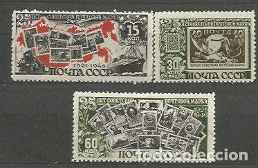 Stamps: Rusia - Correo 1946-47 Yvert 1006/8 * Mh