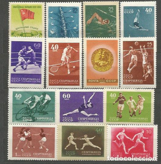 Stamps: Rusia - Correo 1956 Yvert 1829/42 * Mh Deportes